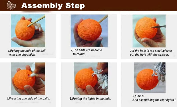 Handmade cotton ball String