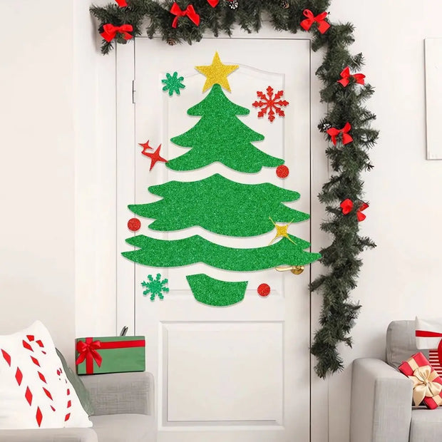 New Non-woven Christmas Door Stickers