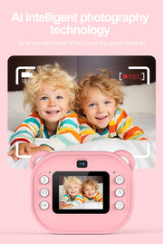 Children Digital Camera 1080P HD for Kids Thermal Print Camera Instant Print Photo Video Educational Gift With 32G Memory Card