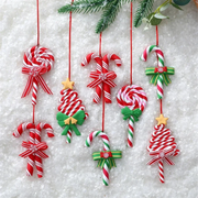 Christmas Tree Decoration Ornament Soft Clay Lollipop Red White Candy Cane