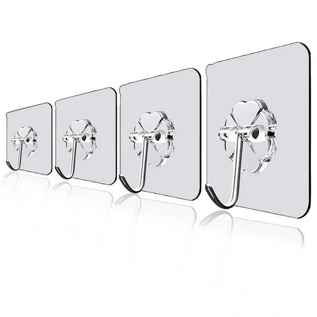 Transparent Self Adhesive Wall Hooks Heavy Duty Multi-Purpose Wall Hook Key Holder Towel Holder For Kitchen Bathroom Accessories