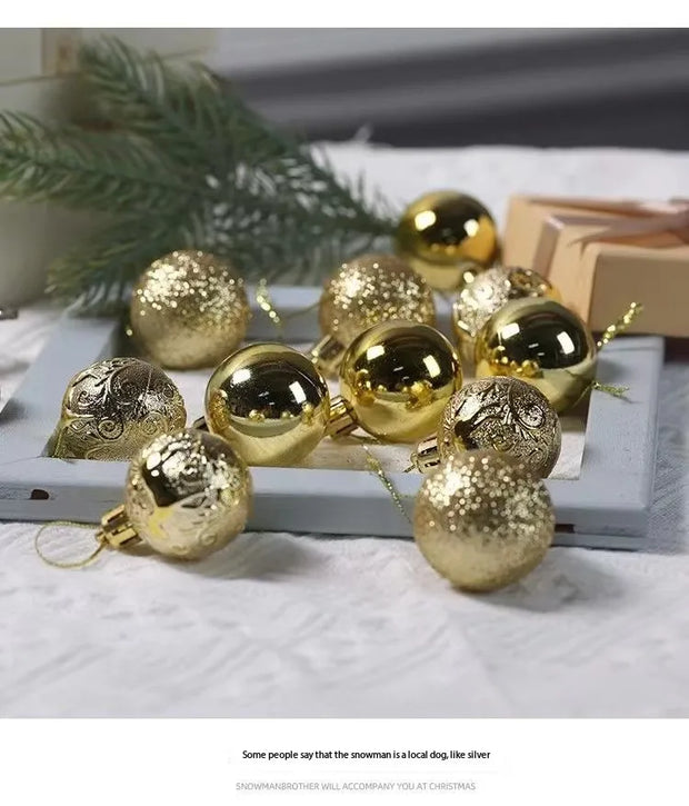 12Pcs Mini Plastic Christmas Balls