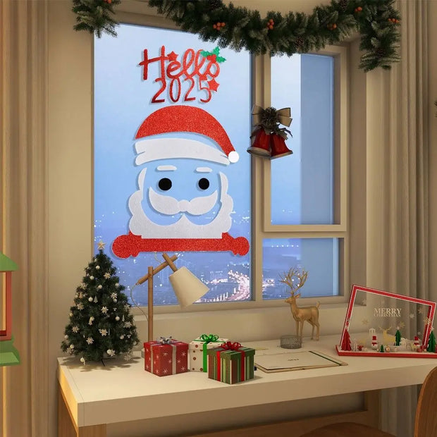 New Non-woven Christmas Door Stickers