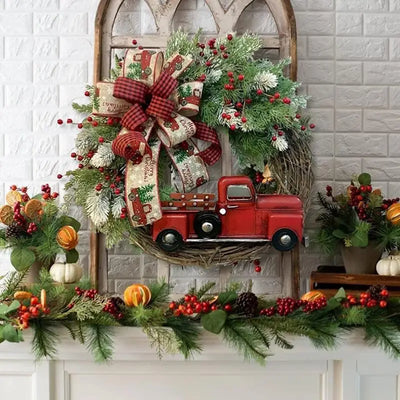 Hot 2025 New Christmas Wreath Red Truck