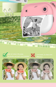 Children Digital Camera 1080P HD for Kids Thermal Print Camera Instant Print Photo Video Educational Gift With 32G Memory Card