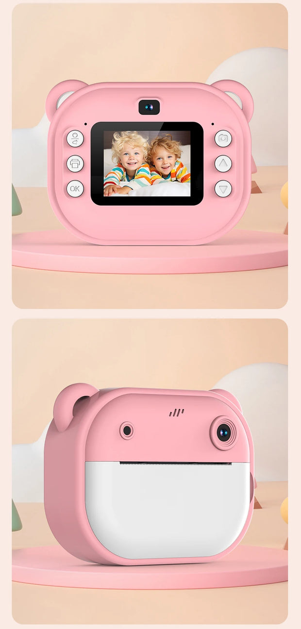 Children Digital Camera 1080P HD for Kids Thermal Print Camera Instant Print Photo Video Educational Gift With 32G Memory Card