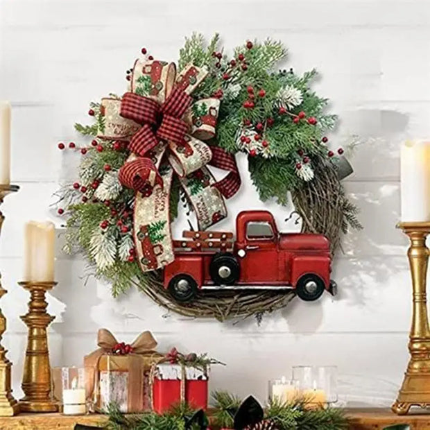 Hot 2025 New Christmas Wreath Red Truck