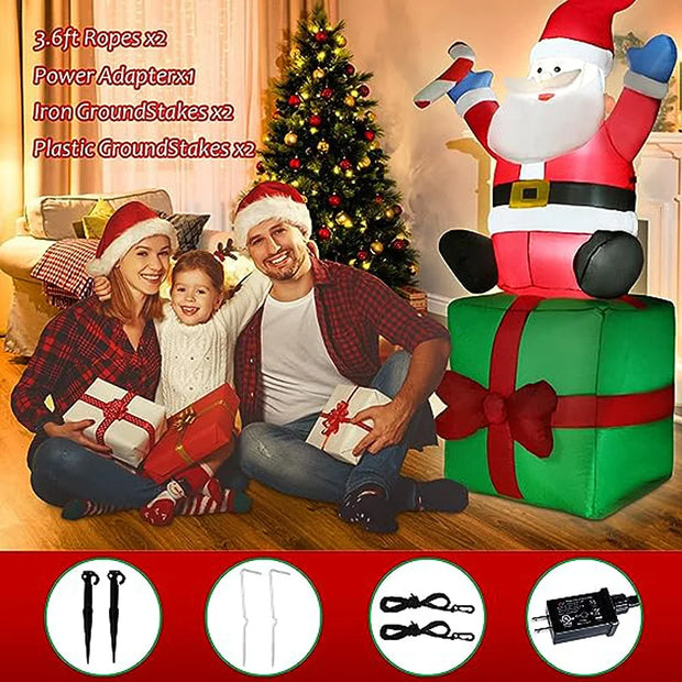 Santa Claus Stacking Gifts Christmas Decoration inflatable