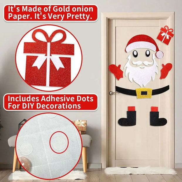 New Non-woven Christmas Door Stickers
