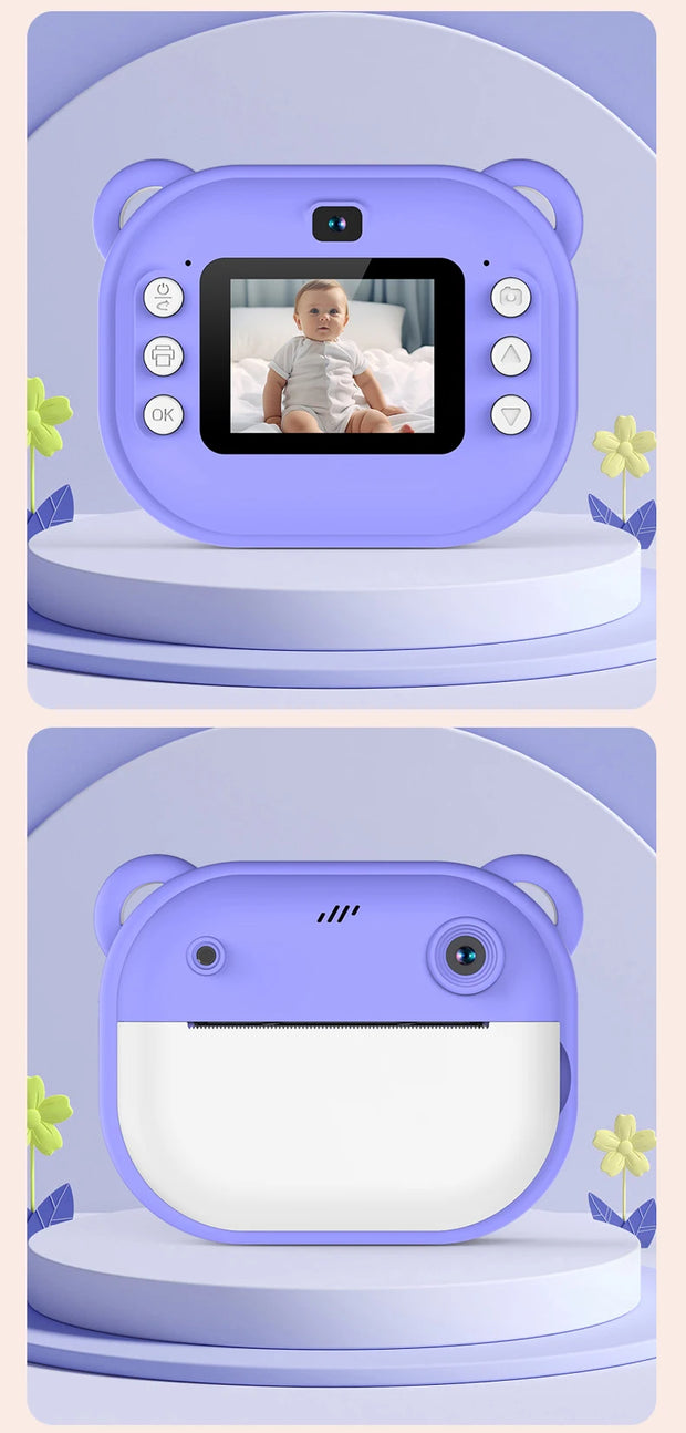 Children Digital Camera 1080P HD for Kids Thermal Print Camera Instant Print Photo Video Educational Gift With 32G Memory Card