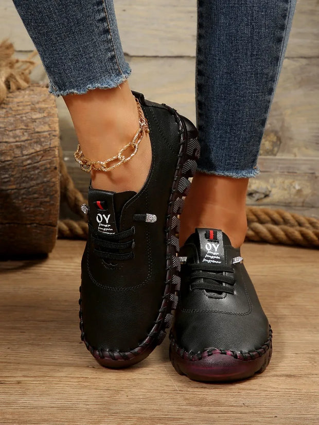 Women Shoes 2024Autumn Fashion Pu Leather Casual Shoes