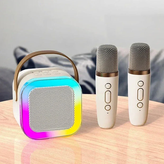 3 in 1 Wireless Microphone Karaoke Machine (Bluetooth Speaker, LED Lights, Microphone, Premium quality)