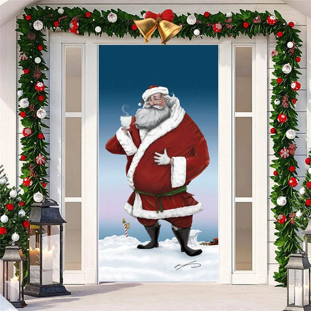 Door Stickers Santa Claus Christmas Decoration