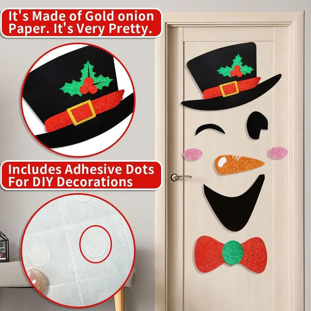 New Non-woven Christmas Door Stickers
