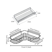 Corner StoraBathroom Organizer Shelf Wall Mounted Corner Storage Shelves Shampoo Holder Cosmetic Rack Iron Shower Drain Basket