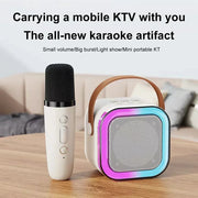 3 in 1 Wireless Microphone Karaoke Machine (Bluetooth Speaker, LED Lights, Microphone, Premium quality)