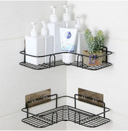 Corner StoraBathroom Organizer Shelf Wall Mounted Corner Storage Shelves Shampoo Holder Cosmetic Rack Iron Shower Drain Basket