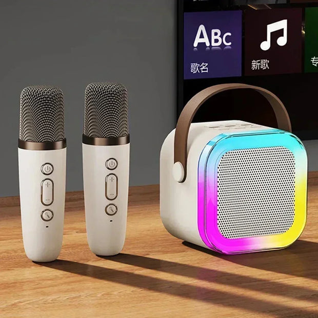 3 in 1 Wireless Microphone Karaoke Machine (Bluetooth Speaker, LED Lights, Microphone, Premium quality)