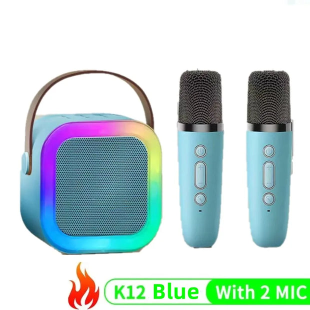 3 in 1 Wireless Microphone Karaoke Machine (Bluetooth Speaker, LED Lights, Microphone, Premium quality)