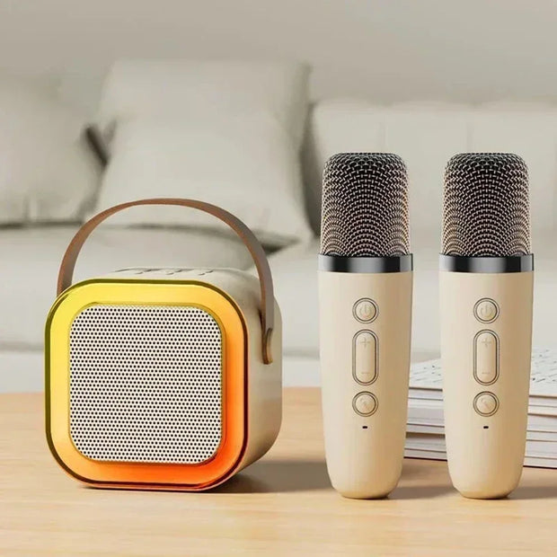 3 in 1 Wireless Microphone Karaoke Machine (Bluetooth Speaker, LED Lights, Microphone, Premium quality)
