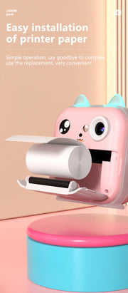 Children Digital Camera 1080P HD for Kids Thermal Print Camera Instant Print Photo Video Educational Gift With 32G Memory Card