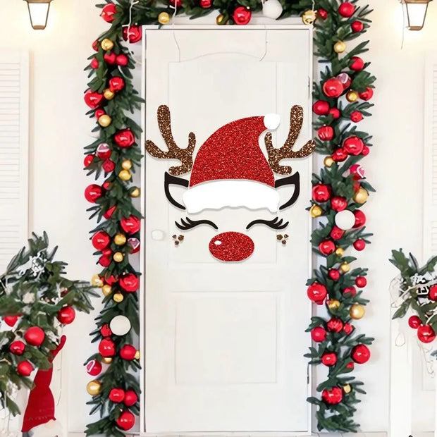 New Non-woven Christmas Door Stickers