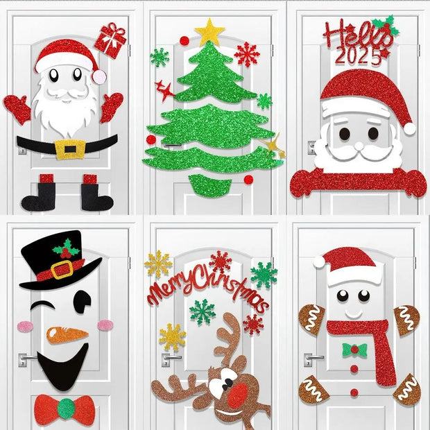 New Non-woven Christmas Door Stickers