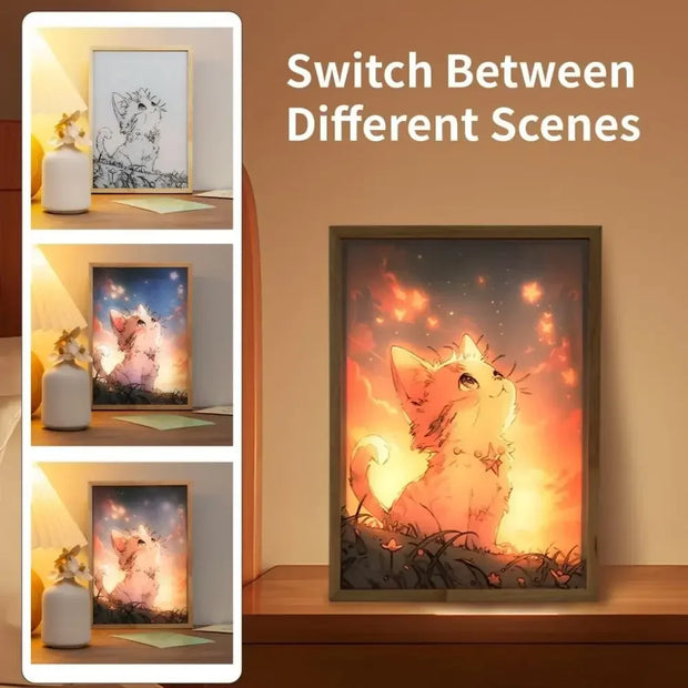 Cute Pet Cat Decorative Sketch Drawing Frame