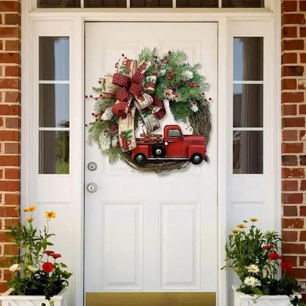 Hot 2025 New Christmas Wreath Red Truck