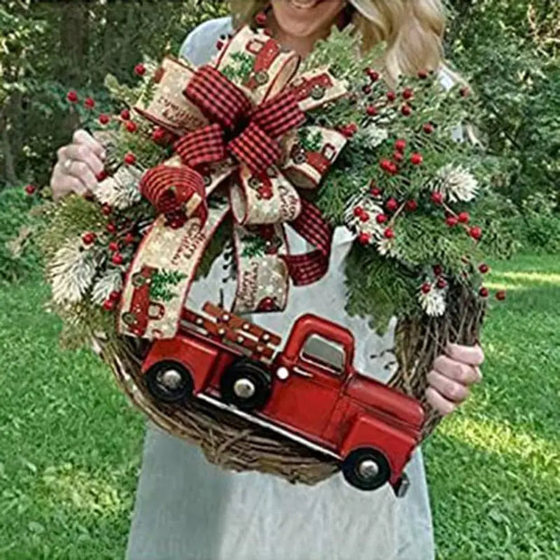 Hot 2025 New Christmas Wreath Red Truck