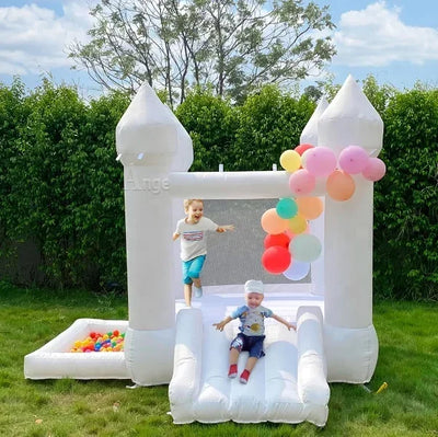 mini white wedding inflatable castle bounce house
