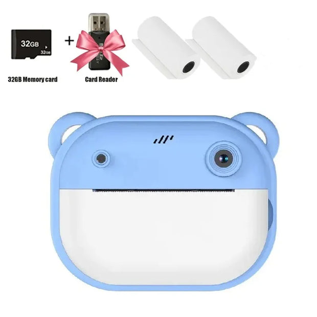 Children Digital Camera 1080P HD for Kids Thermal Print Camera Instant Print Photo Video Educational Gift With 32G Memory Card