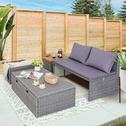 Patio Day Bed with 2 Side Tables