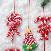 Christmas Tree Decoration Ornament Soft Clay Lollipop Red White Candy Cane