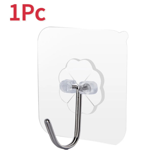 Transparent Self Adhesive Wall Hooks Heavy Duty Multi-Purpose Wall Hook Key Holder Towel Holder For Kitchen Bathroom Accessories