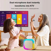3 in 1 Wireless Microphone Karaoke Machine (Bluetooth Speaker, LED Lights, Microphone, Premium quality)