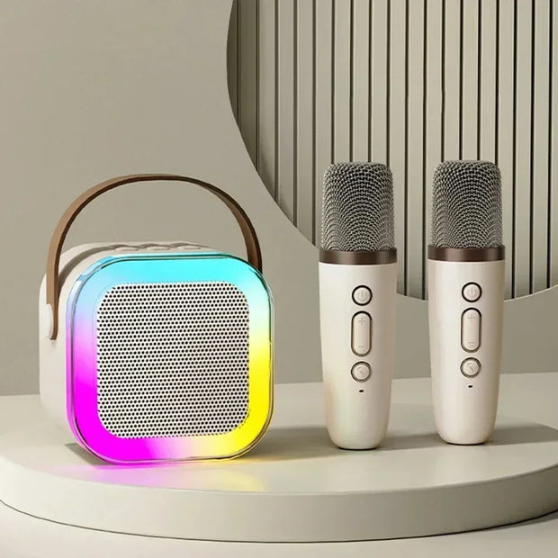 3 in 1 Wireless Microphone Karaoke Machine (Bluetooth Speaker, LED Lights, Microphone, Premium quality)