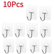Transparent Self Adhesive Wall Hooks Heavy Duty Multi-Purpose Wall Hook Key Holder Towel Holder For Kitchen Bathroom Accessories