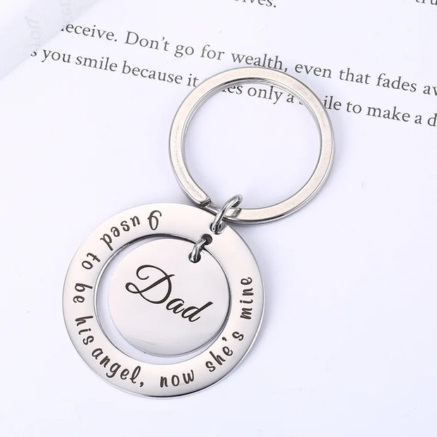 Personalized Circle Stainless Steel Keychain Ring