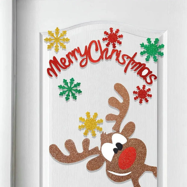 New Non-woven Christmas Door Stickers