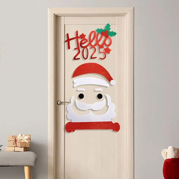 New Non-woven Christmas Door Stickers