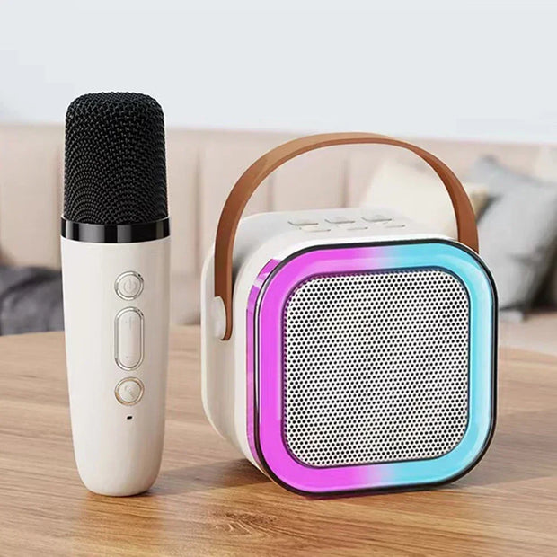 3 in 1 Wireless Microphone Karaoke Machine (Bluetooth Speaker, LED Lights, Microphone, Premium quality)
