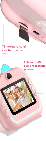 Children Digital Camera 1080P HD for Kids Thermal Print Camera Instant Print Photo Video Educational Gift With 32G Memory Card