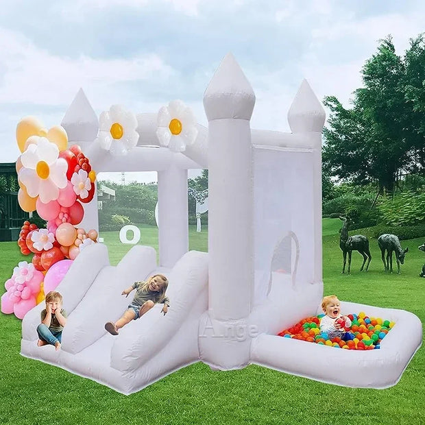 mini white wedding inflatable castle bounce house