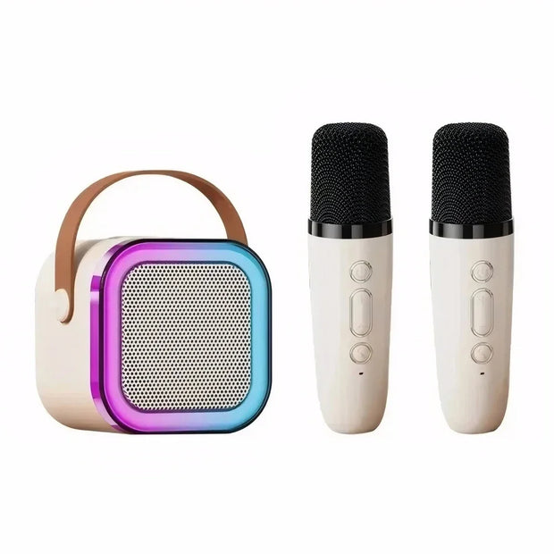 3 in 1 Wireless Microphone Karaoke Machine (Bluetooth Speaker, LED Lights, Microphone, Premium quality)