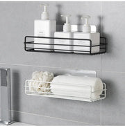 Corner StoraBathroom Organizer Shelf Wall Mounted Corner Storage Shelves Shampoo Holder Cosmetic Rack Iron Shower Drain Basket