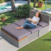 Patio Day Bed with 2 Side Tables