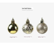 12Pcs Mini Plastic Christmas Balls